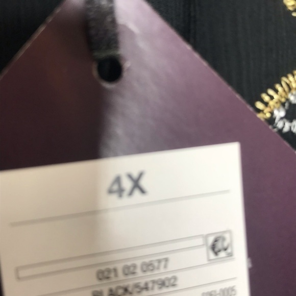 NWT Ava & Viv Black Chiffon Embroidered Top 4x - Picture 4 of 5